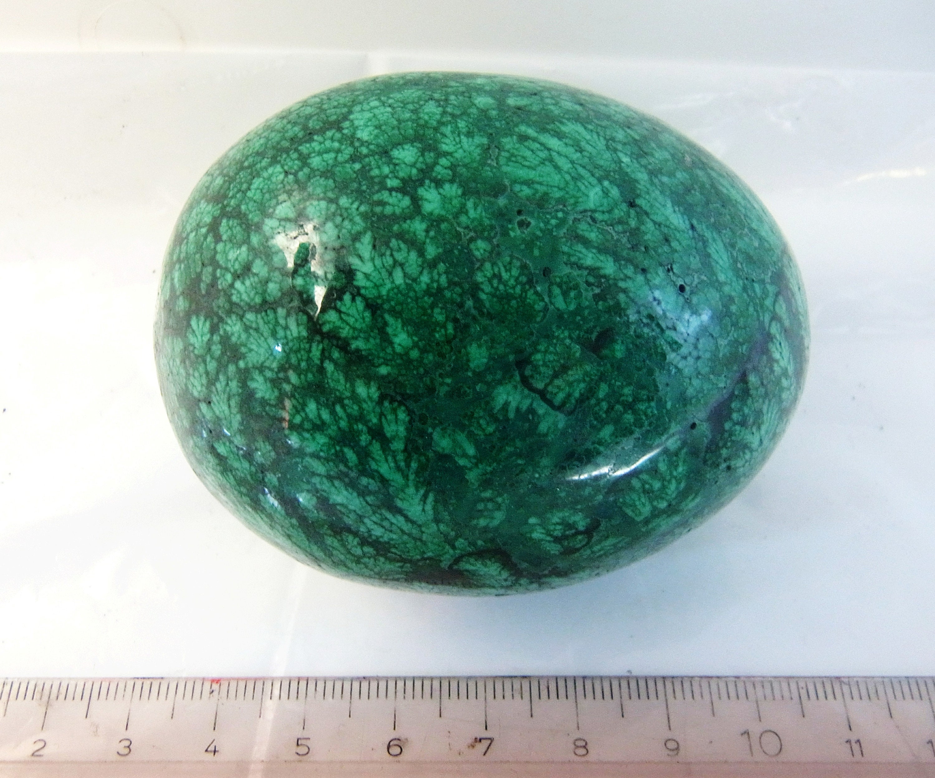 Large Malachite egg 415g 70mm natural green dark patterned Etsy