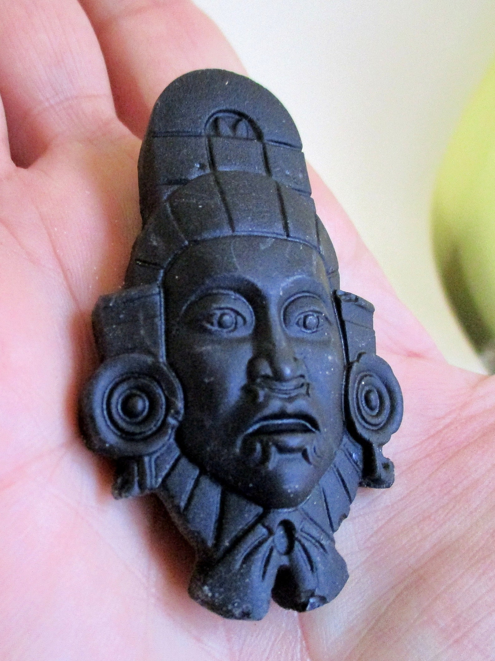 Mayan Head Obsidian From Guatemala USA Hand Carved 60mm Rare Etsy