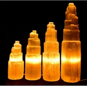 Selenite Crystal Mountain Lamp High Quality