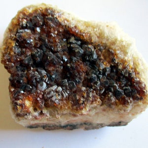 Citrine Geode natural crystal ornament 95mm LUCK WEALTH SUCCESS