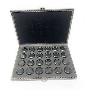 Edelsteen lederen tas open display diamanten displaydoos sieraden stenen doos juweliers kleine stukjes organisator