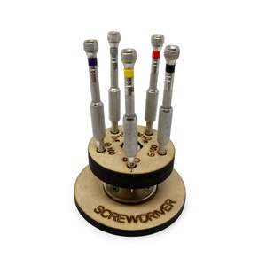 Watchmakers Screwdriver Set Watch Repair Screw Drivers on Wood Stand 0.8 - 1.6mm