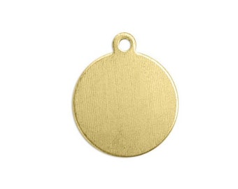 4 Piece Impress Art Brass 1/2″ Circle Tag Blank Premium Stamping Blanks Metal Engraving Charms Necklace Making Pendant Part