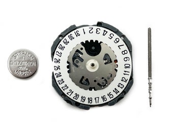 Hattori VJ12 Seiko Quartz Watch Movement Replacement Date at 6 O'Clock