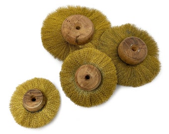 Brass Lathe Brush Wheels Metal Cleaning Texturing Jewellers Silversmiths Tool