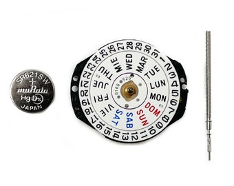 Hattori VX83 at 3 O'Clock Seiko Quartz Watch Movement with Day & Date