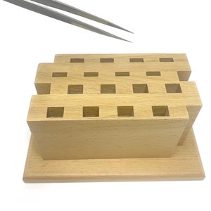 Wooden Tweezer Tool Rack Store Files Tweezers Carvers Scribers Workbench Storage Stand Jewellers Crafters Modelmakers Watchmakers Tool
