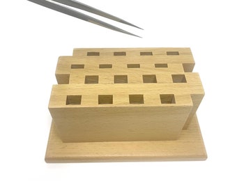 Wooden Tweezer Tool Rack Store Files Tweezers Carvers Scribers Workbench Storage Stand Jewellers Crafters Modelmakers Watchmakers Tool