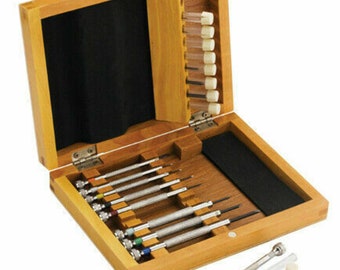Set de destornilladores de relojero BULLONGÈ PRO en una bonita caja de  madera