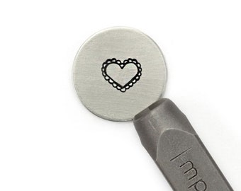 Impress Art Lace Heart 6mm Metal Stamp Punch Metal Stamping Tool Jewellery Making Design Tool Metal Imprinting Pattern