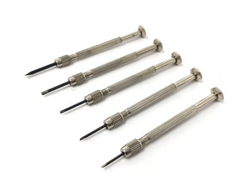 Watchmakers Reversible Screwdriver Set of 5 Jewellers Modellers screw Flat Tips
