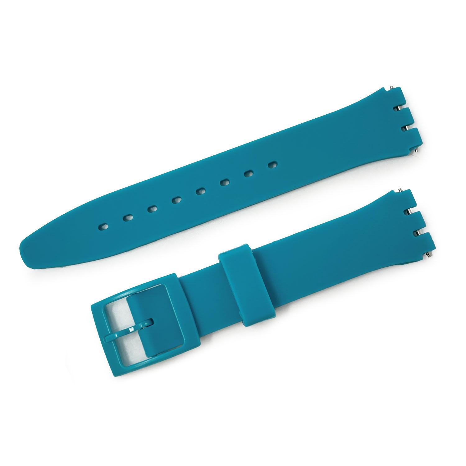 strap revendeur swatch Silicone Watch Strap Swatch-style Replacement 17mm Notches Blue Black  Grey