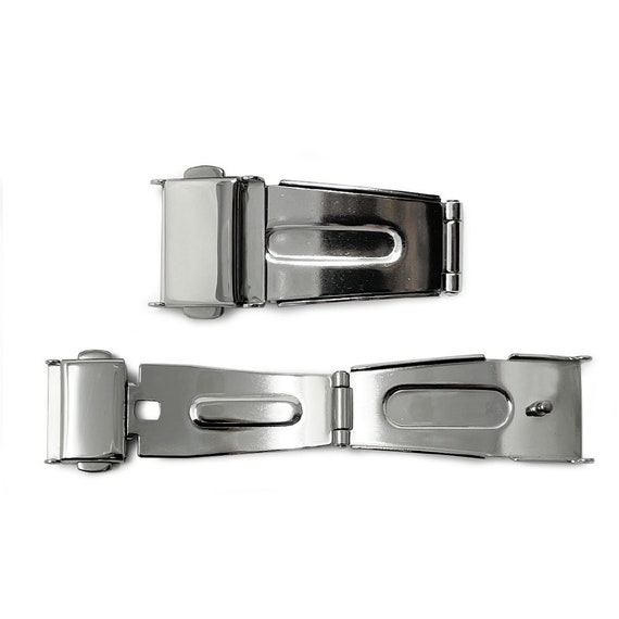 Sprung Buckle Watch Clasp POLISHED Stainless Steel Metal 