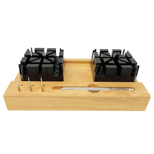 Watch Toolkit Bracelet Strap Changing Battery Repairs Case Opening Servicing Set,Link Pin Pushers, Bracelet Holding Block on Wooden Stand
