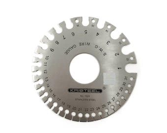 Calibrador de diámetro de alambre estándar SWG, herramienta de medición de acero inoxidable para joyería y abalorios.