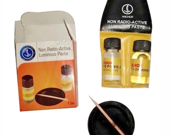 Kit de pasta verde luminosa para agujas y esferas de reloj. Solución en polvo para relojes luminiscentes caseros. Herramienta para relojería no radiactiva que brilla en la oscuridad.
