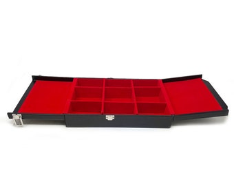 Stock Keeping Box Jewellers Watchmakers Parts Storage Velvet Lined Case - Medium