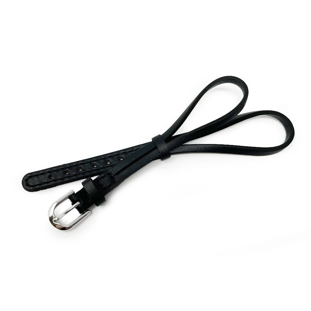 Bracelet Montre En Cuir – Noir/Marron Fauve Vintage – Remplacement – Neuf Avec Étiquettes