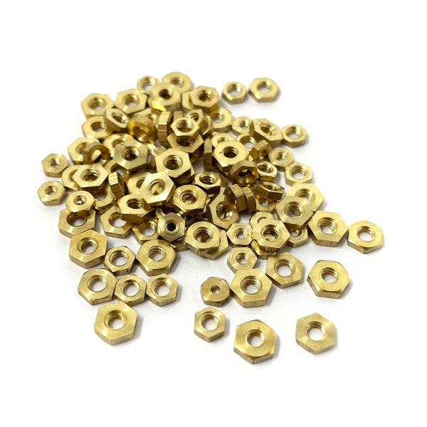 Brass Clock Nuts Assorted x100 Clockmakers Repair Parts 3mm - 7mm