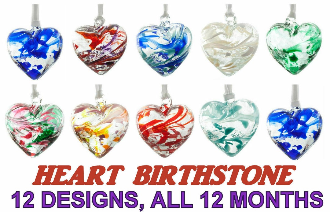 Cuore Di Vetro Soffiato Per Compleanno Di Dicembre (turchese/zircone/tanzanite) 7 Cm, Regalo Amicizia