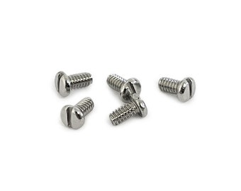 Watch Case Back Screws Straight Line Flat Head x5 Stainless Steel - CHOOSE SIZE