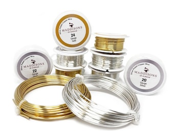 Silver Plated Copper Wire Round 16-28 Gauge 0.38mm - 1.59mm Jewellery Craft Gold Colour