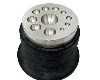 Dapping Doming Block With Rubber Base Steel Swage Disc Jewellery Forming Tool