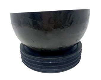 Large Pitch Bowl Chasing Repousse Cast Iron with Rubber Ring Support Engraving Casting Cement Iron Jewellers Soldering Bench Tool