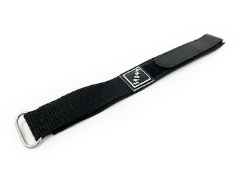 Woven Nylon Watch Strap Sport Band Black One-Piece Wrap Around Straps 14mm 16mm 18mm 20mm Width