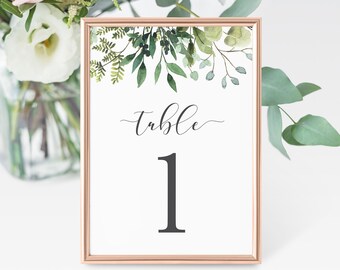 PRINTED Table Number Cards, Wedding Table Numbers