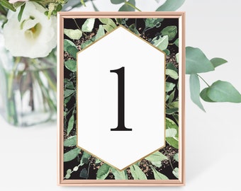 PRINTED Table Number Cards, Wedding Table Numbers