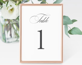 PRINTED Table Number Cards, Wedding Table Numbers