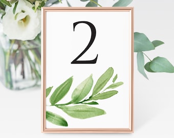 PRINTED Table Number Cards, Wedding Table Numbers