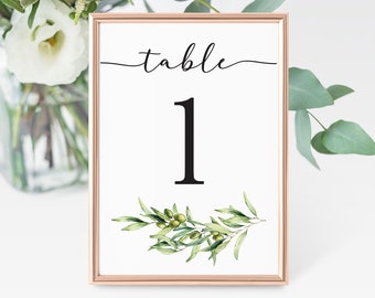 PRINTED Table Number Cards, Wedding Table Numbers