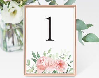 PRINTED Table Number Cards, Wedding Table Numbers