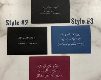 5x7 High Quality Envelopes Front only Olive Branch Black Envelopes White Ink Address Printing pack of x50 size 130x190