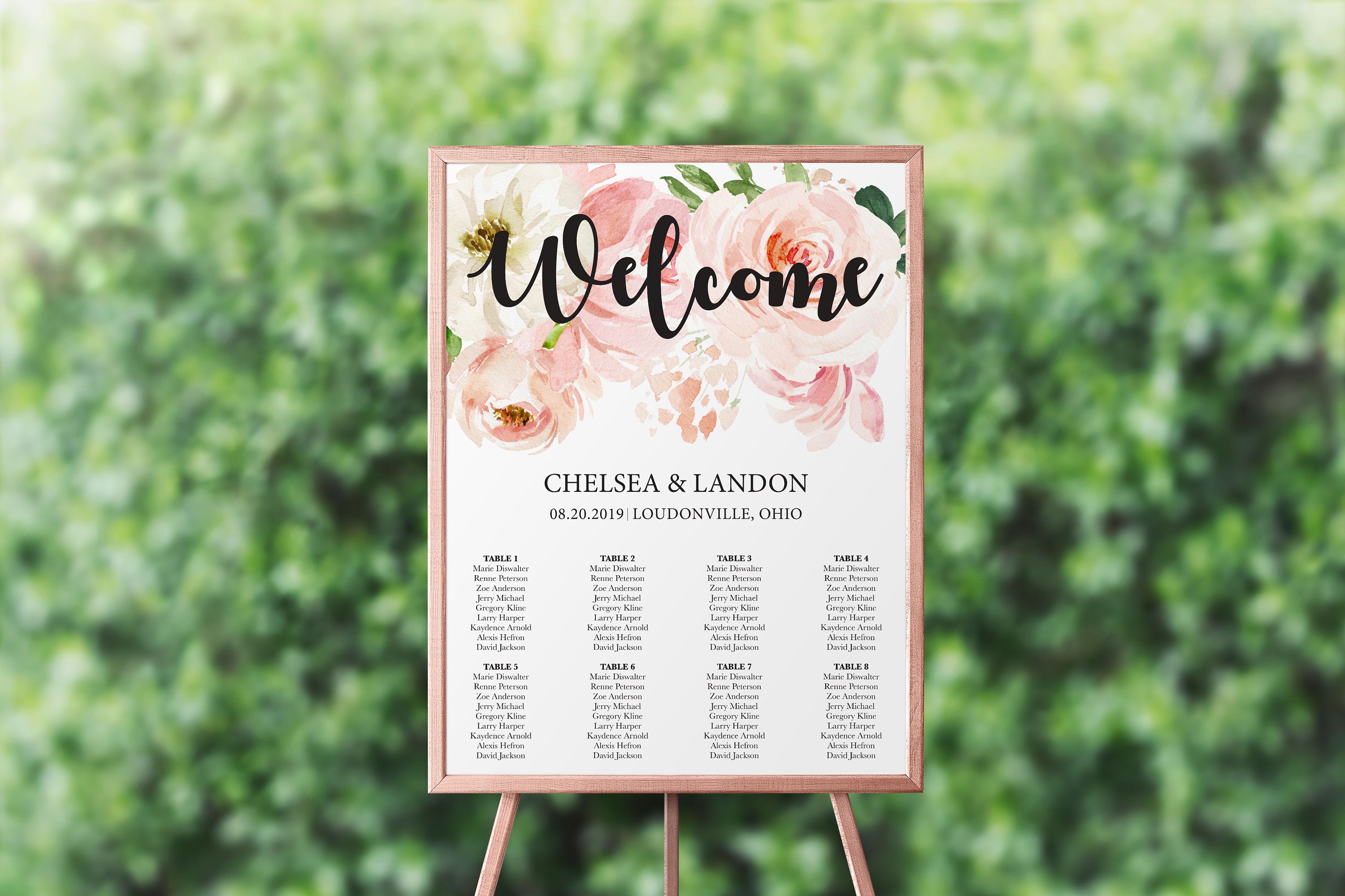 Personalized Wedding Seating Chart