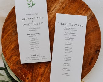 Printed Wedding Program, Ceremony Program