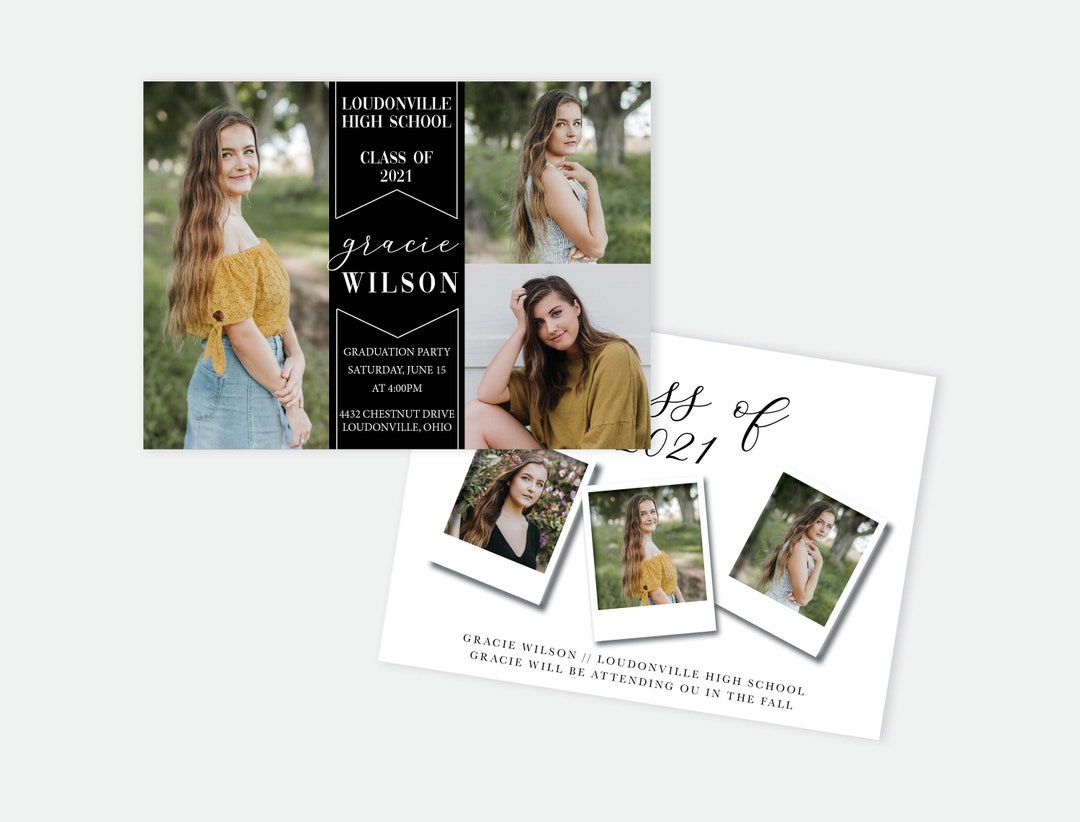 Graduation Announcement, Graduation Invitation, Photo Graduation