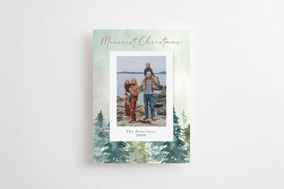 Happyt Holidays Christmas Cards 2022 Trifold Christmas Photo Card Free Addressing Christmas Card | Etsy Ireland
