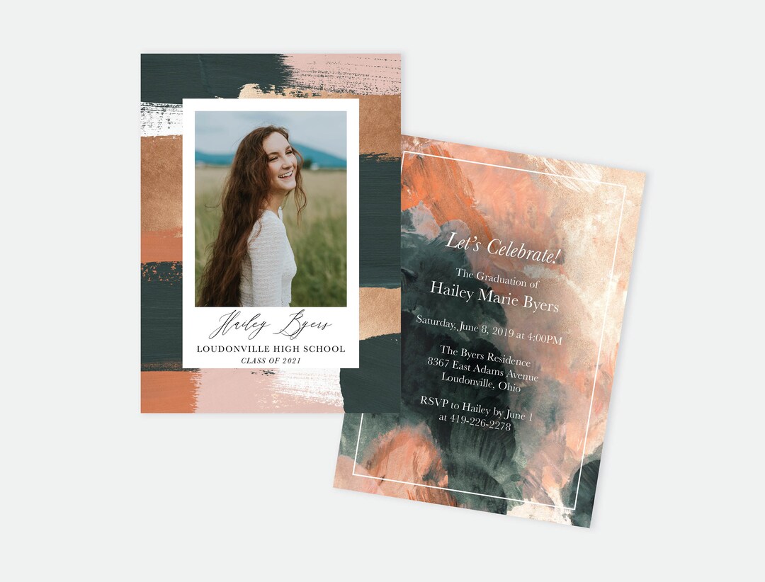 Graduation Announcement, Graduation Invitation, Photo Graduation