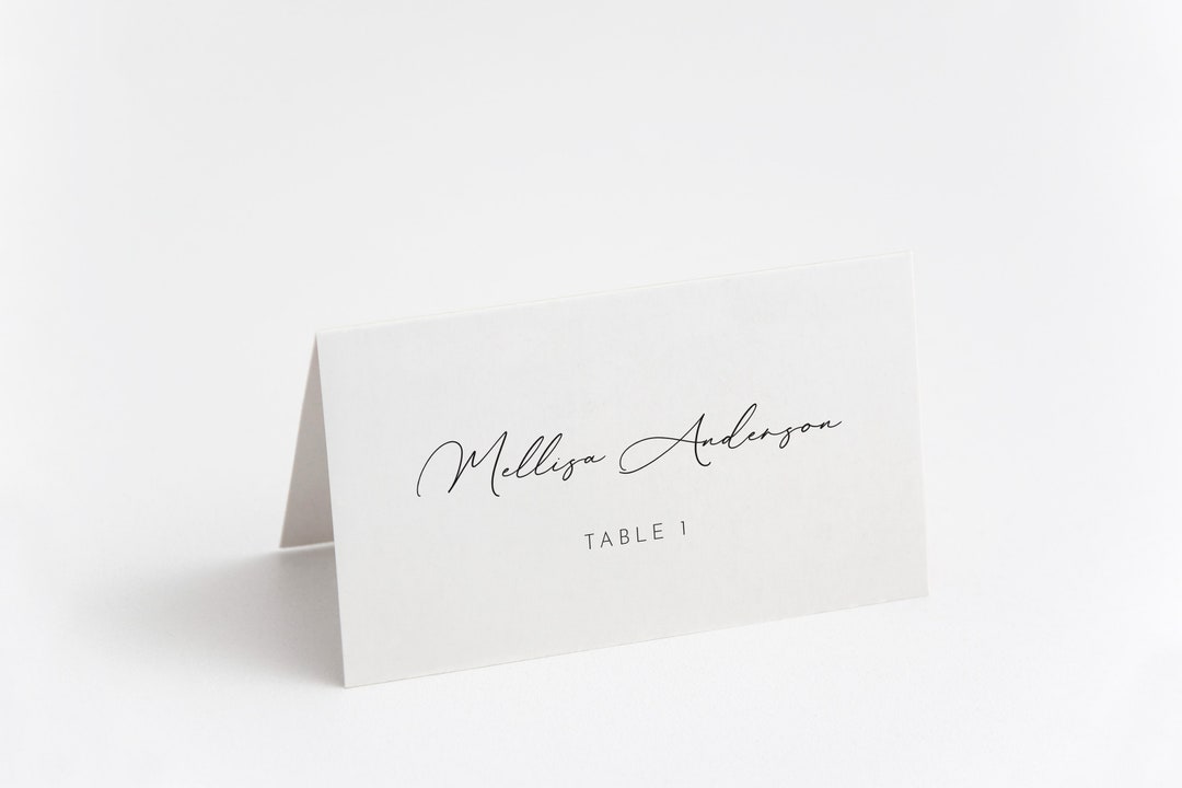 Printed Place Card, Name Card, Wedding Table Card, Escort Card, Table