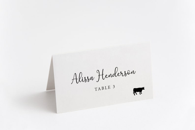 Printed Place Card Wedding Name Card Wedding Table Card image 0