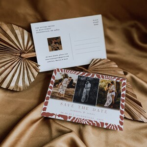 Adressiert und gedruckt Save The Date Postkarte, Hochzeitspostkarte, Sparen Sie unser Datum, Hochzeitsmitteilungskarte