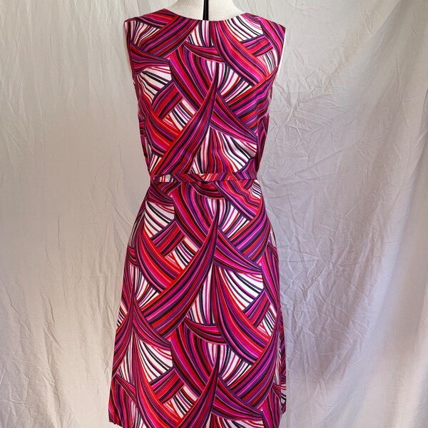 1960s Stripey Silk Shift Dress