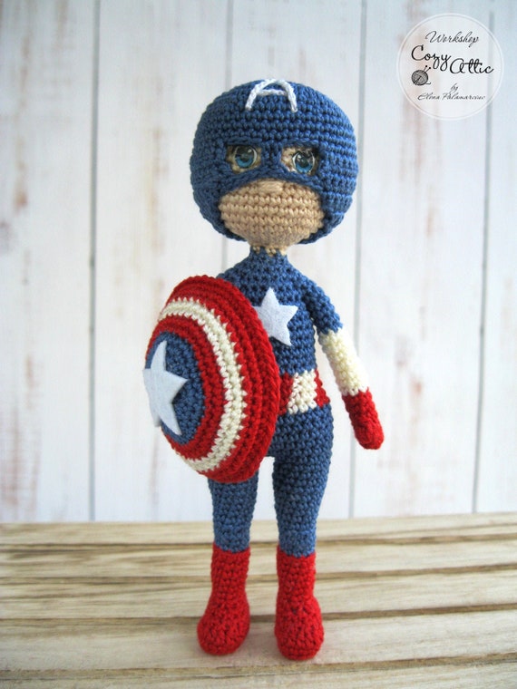 captain america crochet doll pattern