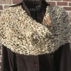 Open Weave Faux Fur Boa Scarf, Long Interweaved Knit Scarf, Bohemian Scarf image 4