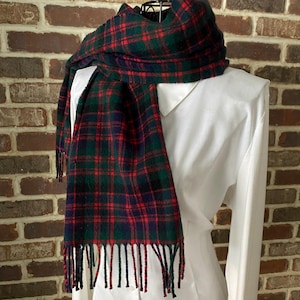 Vintage Cashmere Tartan Scarf: Distressed Plaid Fringe, Vineyard Vines