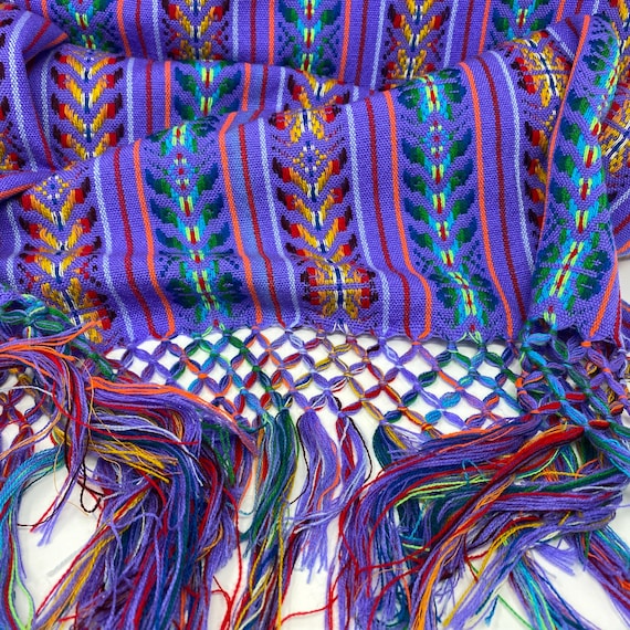 Vintage Wool Western Wrap Blue Green Arrow Design Shawl Luxurious Design Shawl with Diamond Fringe Classic Blanket Scarf