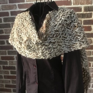 Open Weave Faux Fur Boa Scarf, Long Interweaved Knit Scarf, Bohemian Scarf image 3